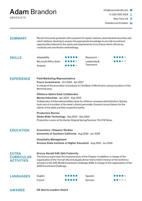 Resume Sample for IT Fresh Graduates and Entry .